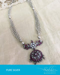 ASDR-3078 - Silver & Pink Pure Silver Mala