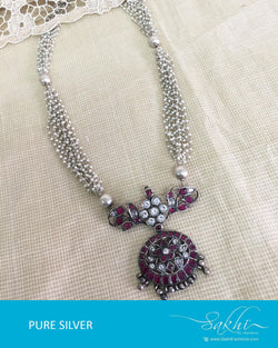 ASDR-3078 - Silver & Pink Pure Silver Mala