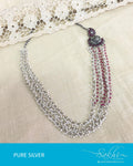 ASDR-3079 - Silver & Pink Pure Silver Mala