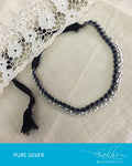 ASDR-3081 - Silver & Black Pure Silver Mala
