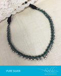 ASDR-3088 - Silver & Green Pure Silver Mala