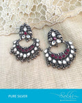 ASDR-3095 - Silver & Multi Pure Silver Earrings