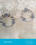 ASDR-3098 - Silver & Gold Pure Silver Earrings