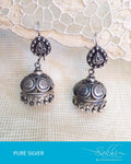 ASDR-3099 - Silver & Antique Pure Silver Earrings