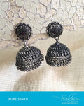 ASDR-3101 - Silver & Antique Pure Silver Earrings