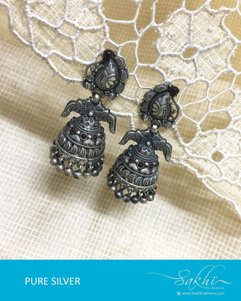 ASDR-3102 - Silver & Pink Pure Silver Earrings