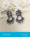 ASDR-3103 - Silver & Pink Pure Silver Earrings