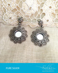 ASDR-3105 - Silver & Antique Pure Silver Earrings