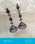 ASDR-3107 - Silver & Pink Pure Silver Earrings