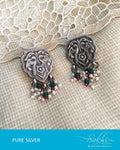 ASDR-3108 - Silver & Multi Pure Silver Earrings