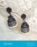 ASDR-3110 - Silver & Multi Pure Silver Earrings
