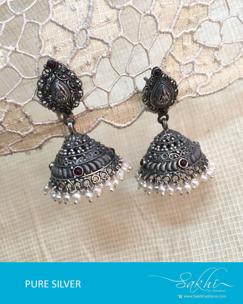 ASDR-3111 - Silver & Multi Pure Silver Earrings