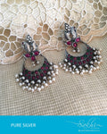 ASDR-3118 - Silver & Multi Pure Silver Earrings