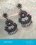 ASDR-3120 - Silver & Multi Pure Silver Earrings