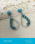 ASDR-3127 - Silver & Blue Pure Silver Earrings