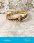 ASDR-3220 - Gold & Pink Pure Silver Bangle
