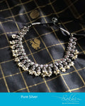 ASDR-8093 - Silver  & Antique  Pure Silver Mala