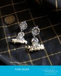 ASDR-8097 - Silver  & Pearl Pure Silver Earrings