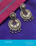 ASDR-8767 - Antique  & Silver Silver Earring
