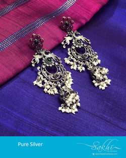 ASDR-8772 - Silver & Multi Silver Earring