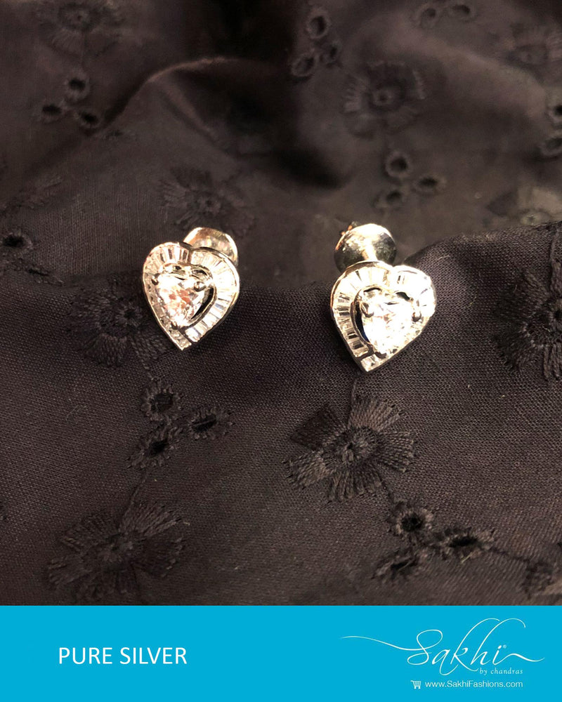 ASDR-8909 - Silver & Gold Pure Silver Earring