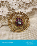 ASDS-0506 - Gold & Pink Pure Silver  Earring