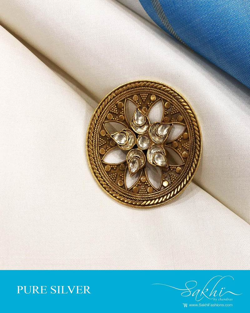 ASDS-0511 - Gold & Pink Pure Silver  Earring