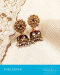 ASDS-0512 - Gold & Pink Pure Silver  Earring