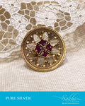 ASDS-0515 - Gold & Pink Pure Silver  Earring