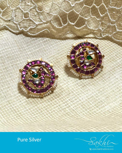 ASDS-10375 Pink Round Earring