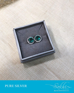 ASDS-14563 - Silver &  Pure Silver Earring