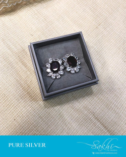 ASDS-14564 - Silver &  Pure Silver Earring