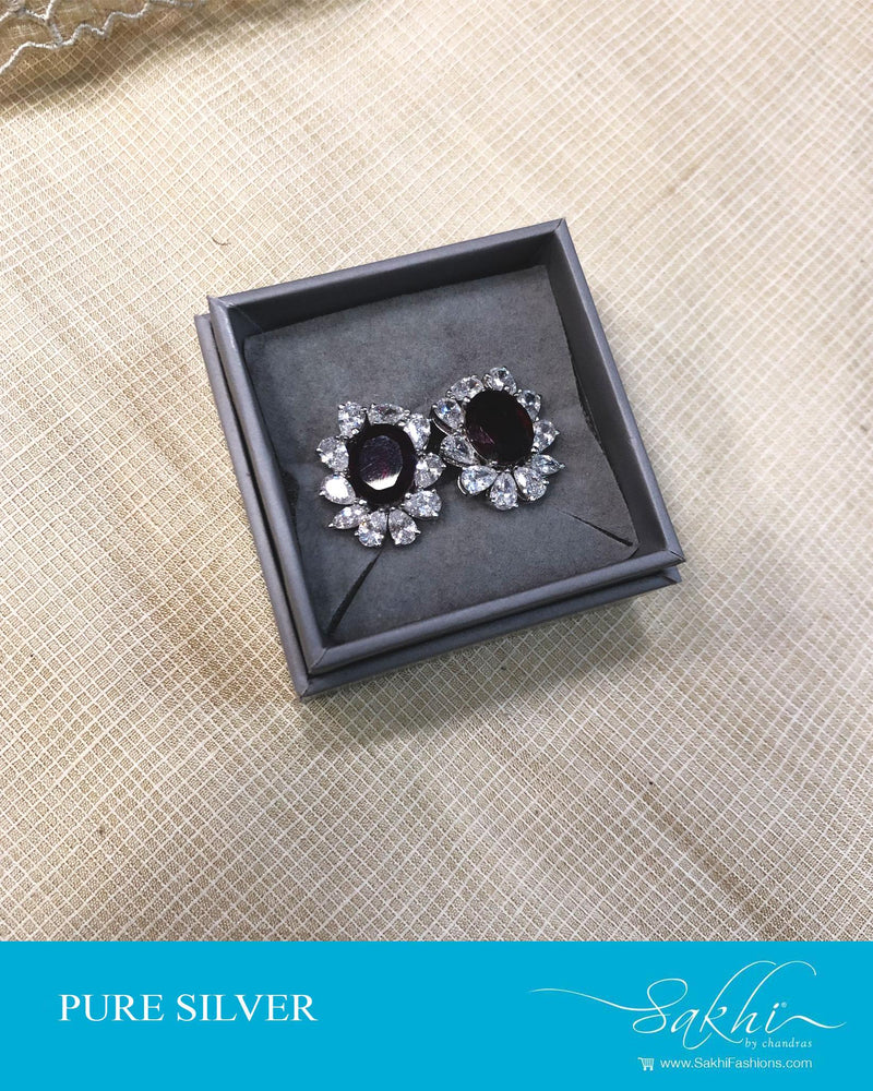 ASDS-14564 - Silver &  Pure Silver Earring
