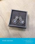 ASDS-14565 - Silver &  Pure Silver Earring