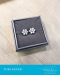 ASDS-14569 - Silver &  Pure Silver Earring