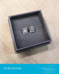 ASDS-14571 - Silver &  Pure Silver Earring