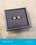 ASDS-14572 - Silver &  Pure Silver Earring