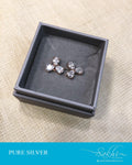 ASDS-14576 - Silver &  Pure Silver Earring