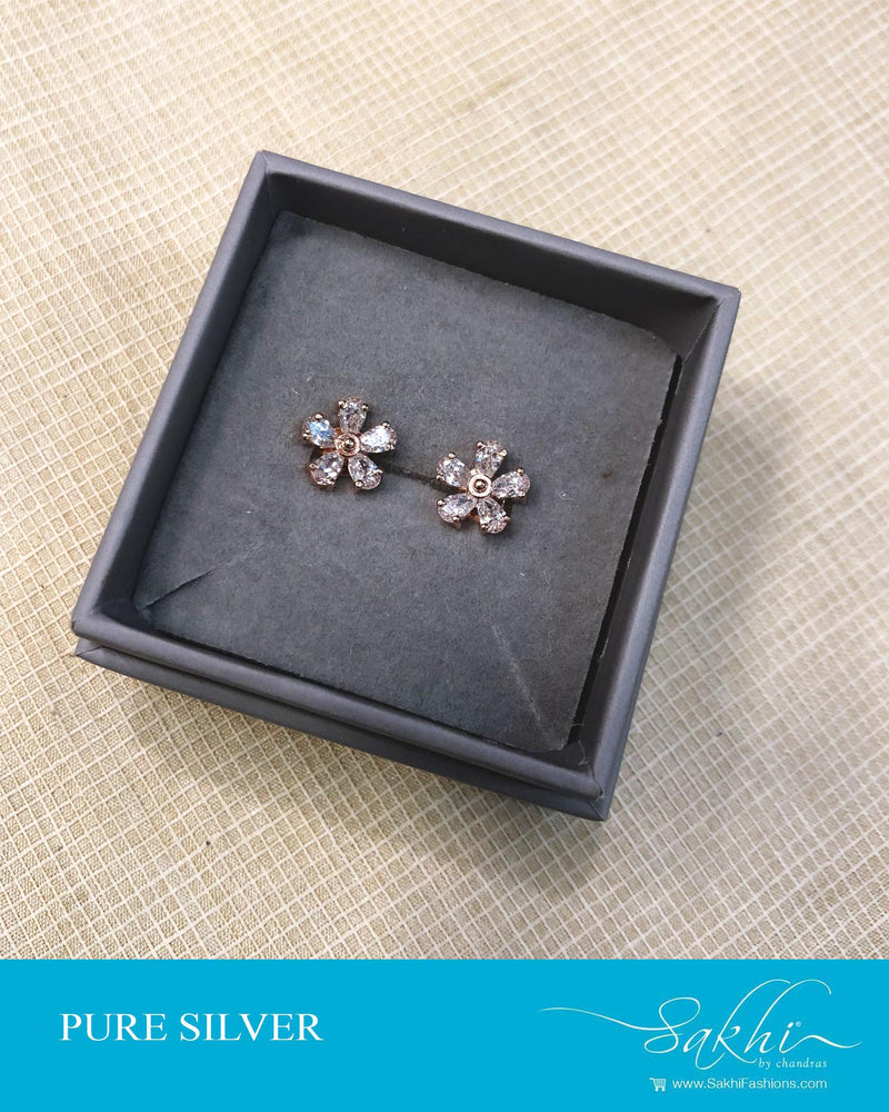ASDS-14577 - Silver &  Pure Silver Earring