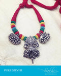 ASDS-16450 - Red &  Pure Silver  Mala