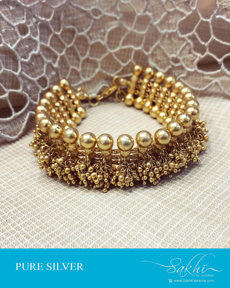 ASDS-16451 - Gold &  Pure Silver  Bracelet