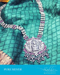 ASDS-16453 - Silver &  Pure Silver  Pendant Mala
