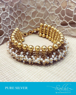 ASDS-16454 - Gold &  Pure Silver  Bracelet