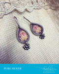 ASDS-16456 - Purple &  Pure Silver  Earring