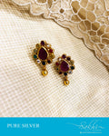 ASDS-16753 - Silver & Multi Pure Silver  Navarathna Studs