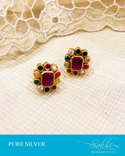 ASDS-16775 Silver gold Studs