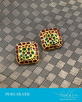 ASDS-19630 - Silver & Multi Pure Silver Earring