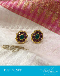 ASDS-19706 - Silver & Multi Pure Silver Studs