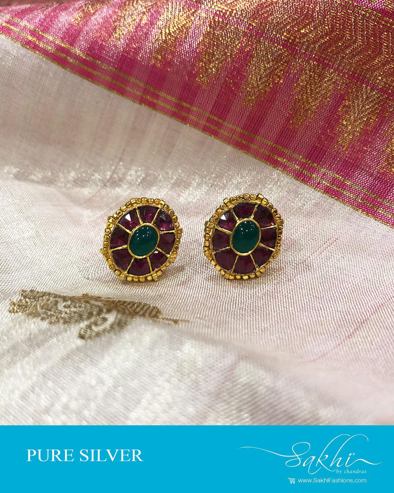 ASDS-19706 - Silver & Multi Pure Silver Studs