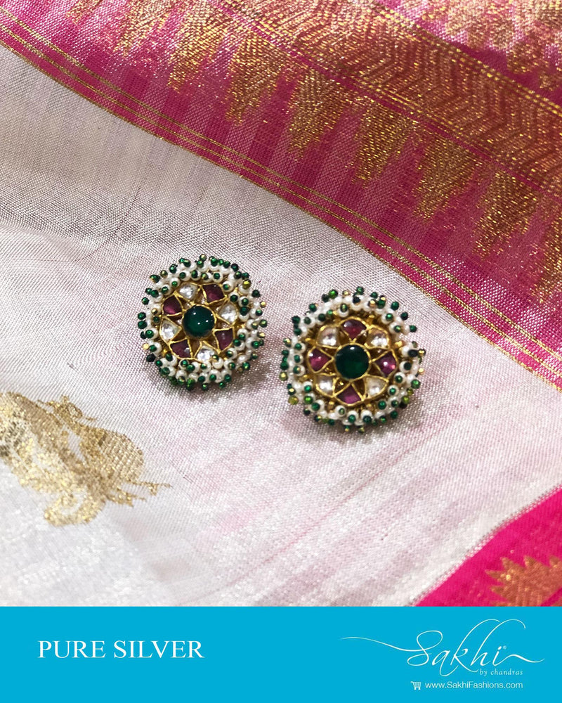 ASDS-19710 - Silver & Multi Pearl Stud earring